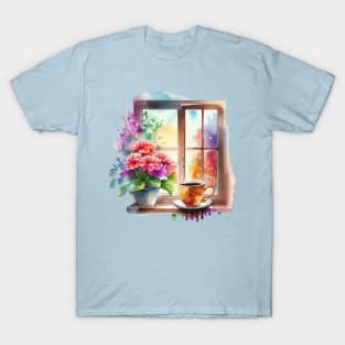 Morning Coffee at the Window T-Shirt